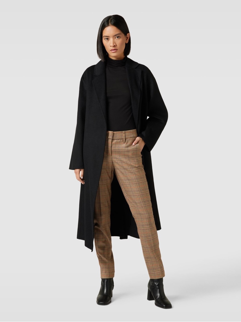 Atelier Gardeur Denise8 Slim Straight Fit Trousers Plaid Mid Rise